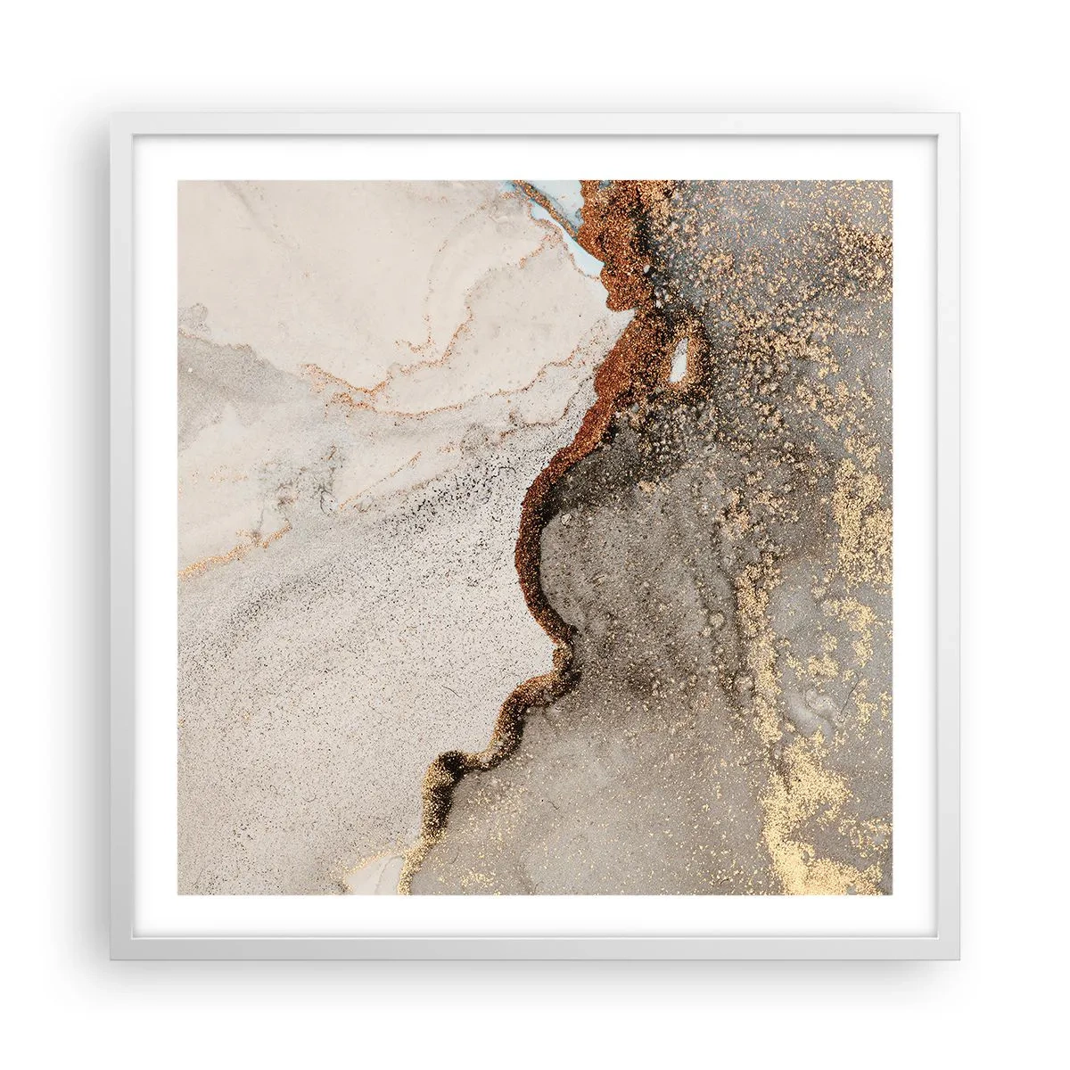 Affiche dans un cadre blanc - Poster - Aux frontières des couleurs - 60x60 cm