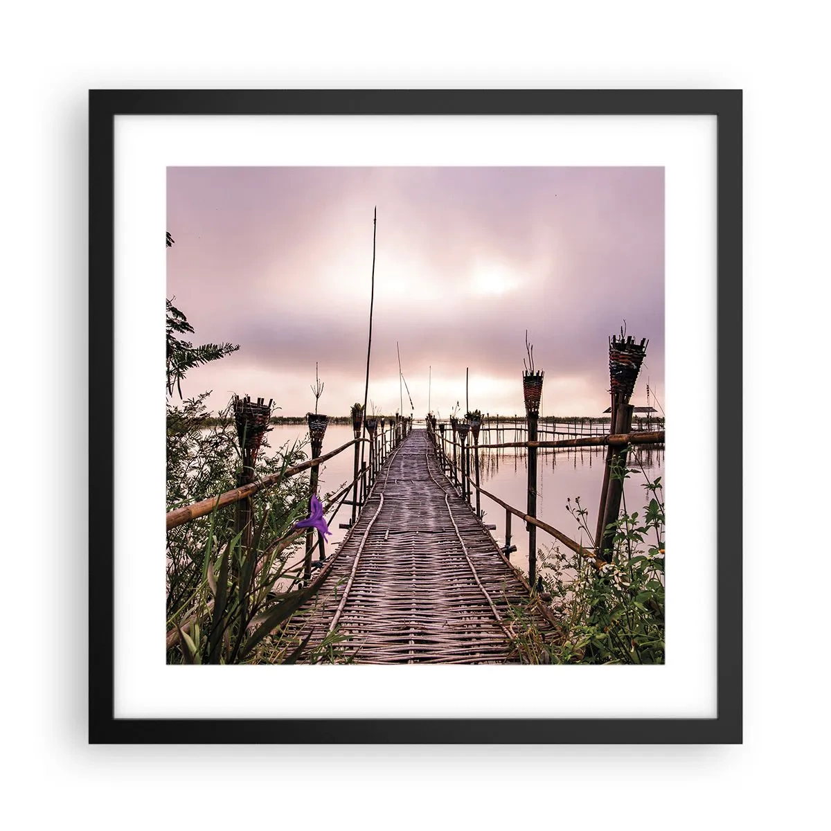 Affiche dans un cadre noir - Poster - Le silence et le calme d'Asie - 40x40 cm