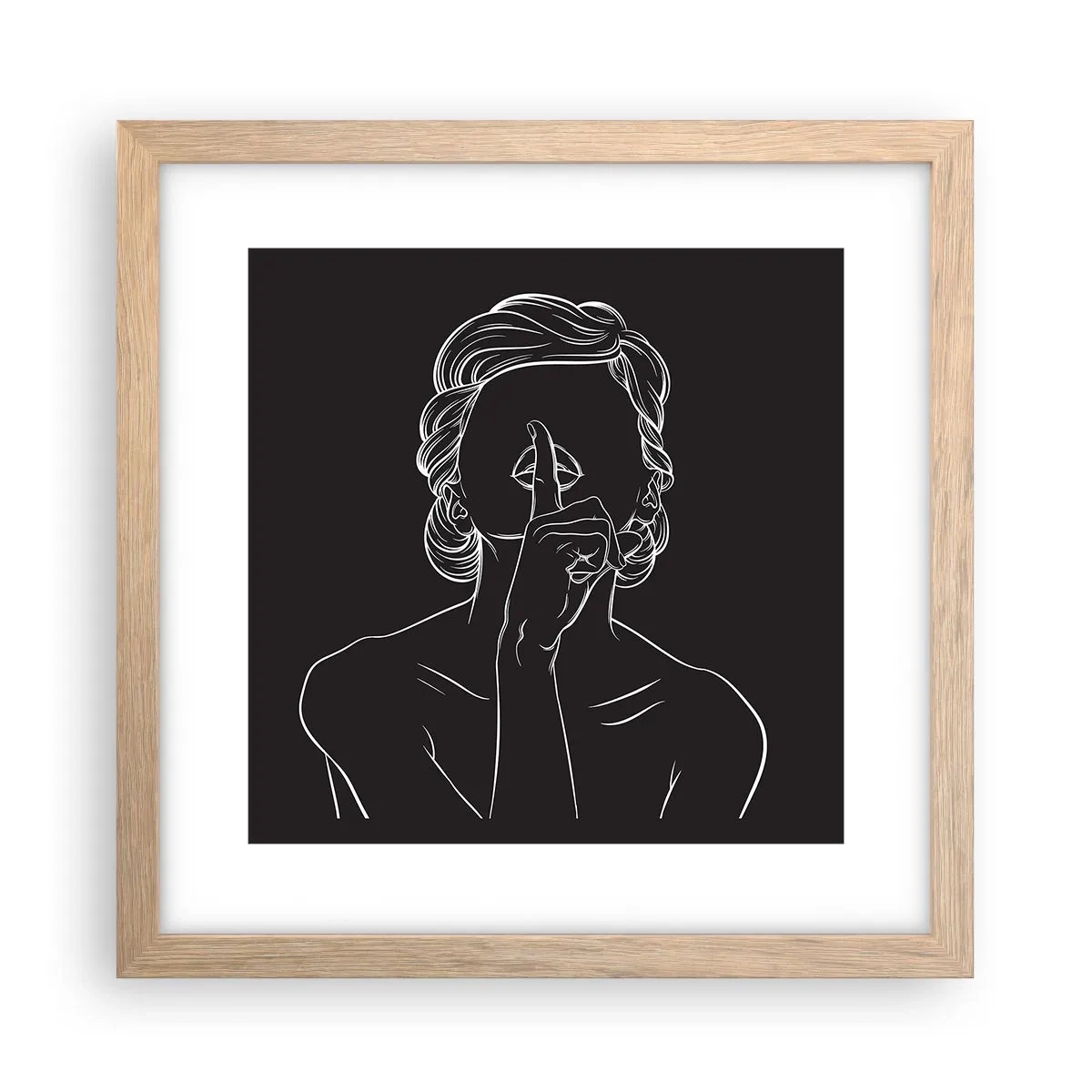Affiche dans un chêne clair - Poster - La beauté s'épanouit en silence - 30x30 cm