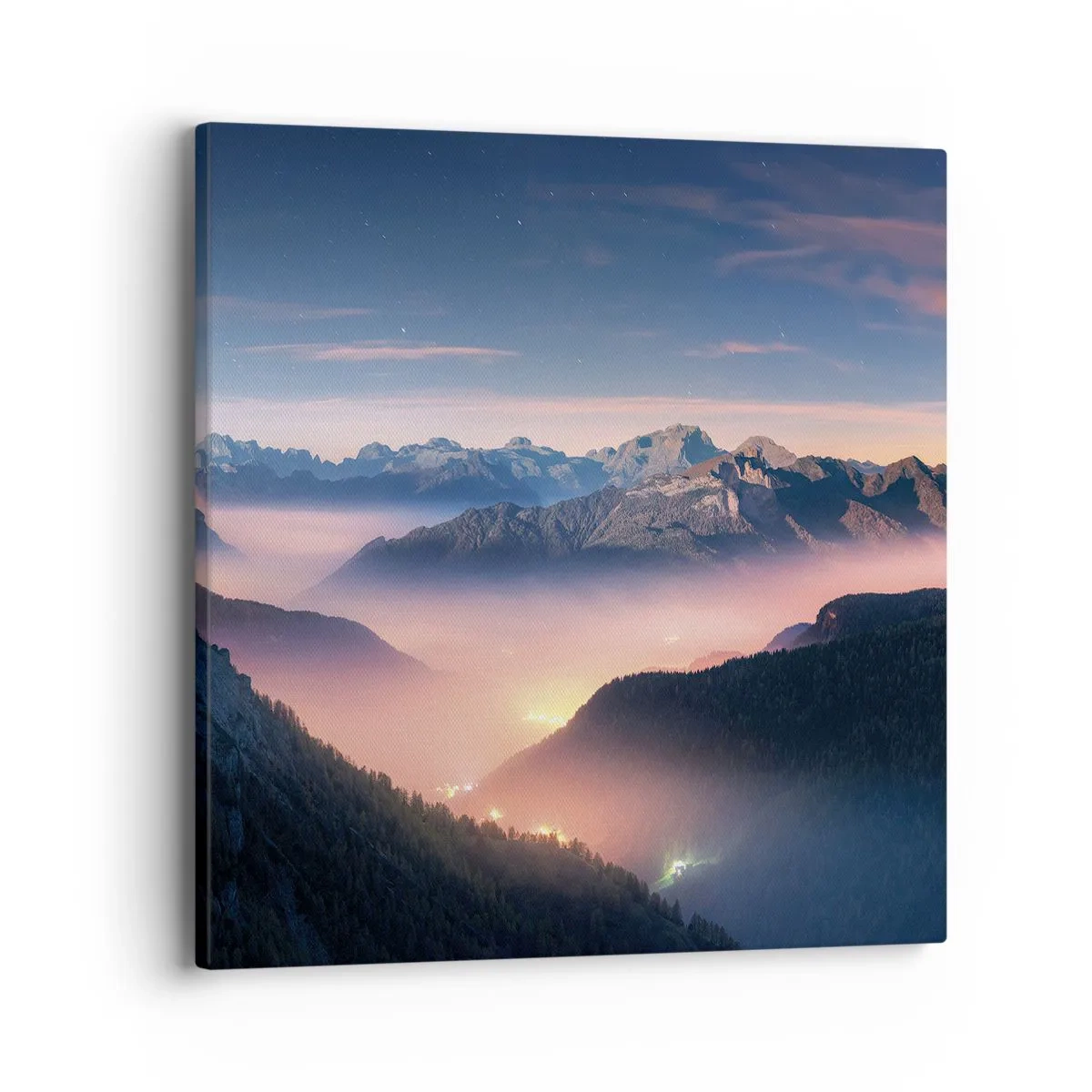 Impression sur toile - Image sur toile - Lumière dans les vallées - 40x40 cm