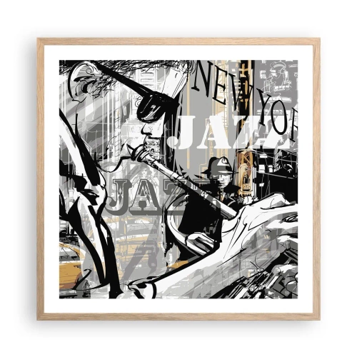 Affiche dans un chêne clair - Poster - Au rythme de New York - 60x60 cm