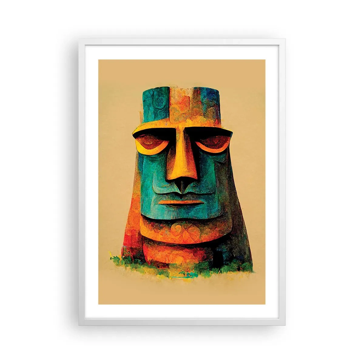 Affiche dans un cadre blanc - Poster - Statuesque et sympathique - 50x70 cm