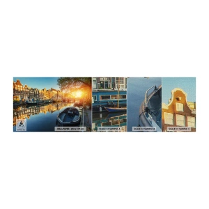 Échantillon de Papier Peint Premium Canvas - Début de journée à Amsterdam - Ville, Amsterdam, Architecture - 100x30 cm