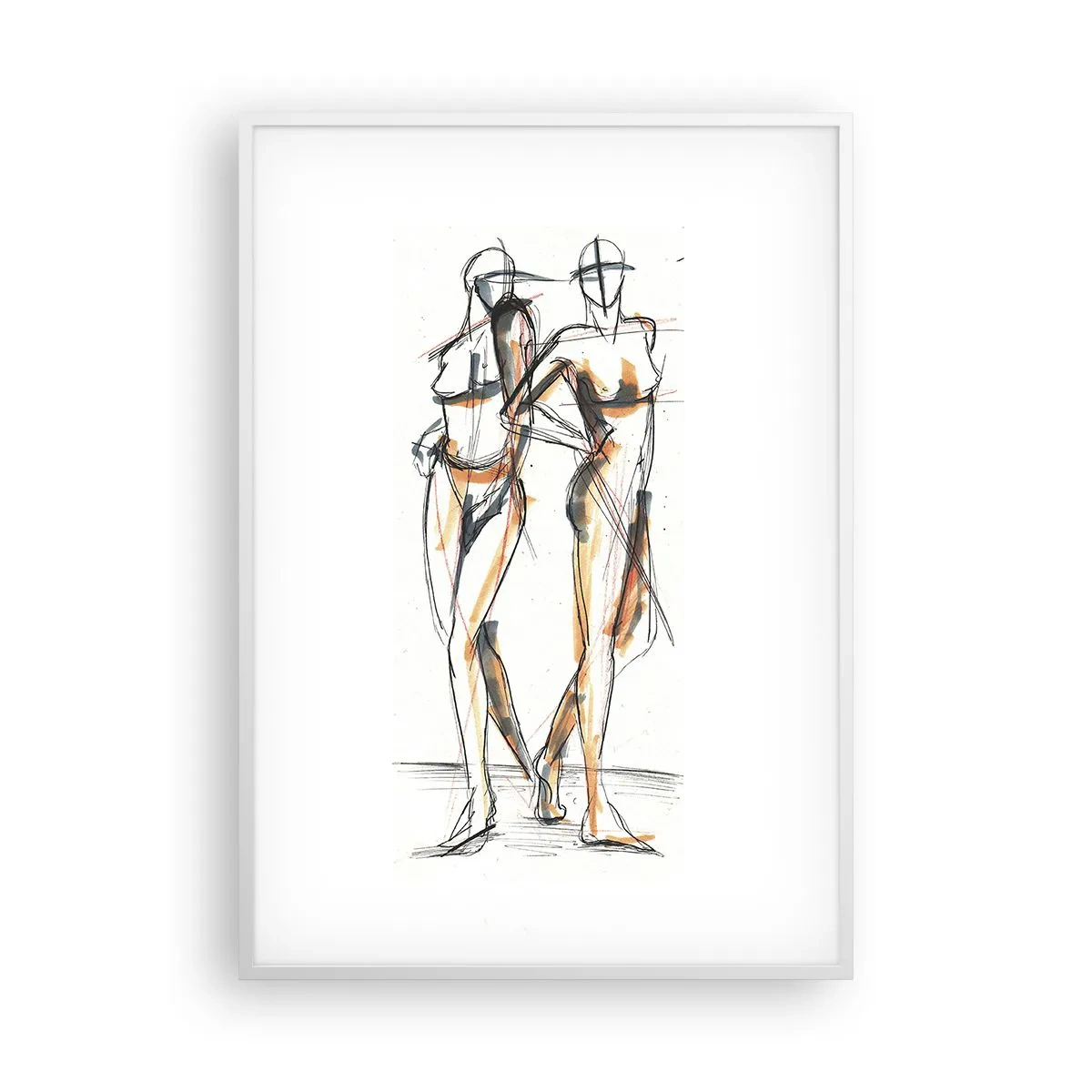 Affiche dans un cadre blanc - Poster - Étude de la grâce - 70x100 cm