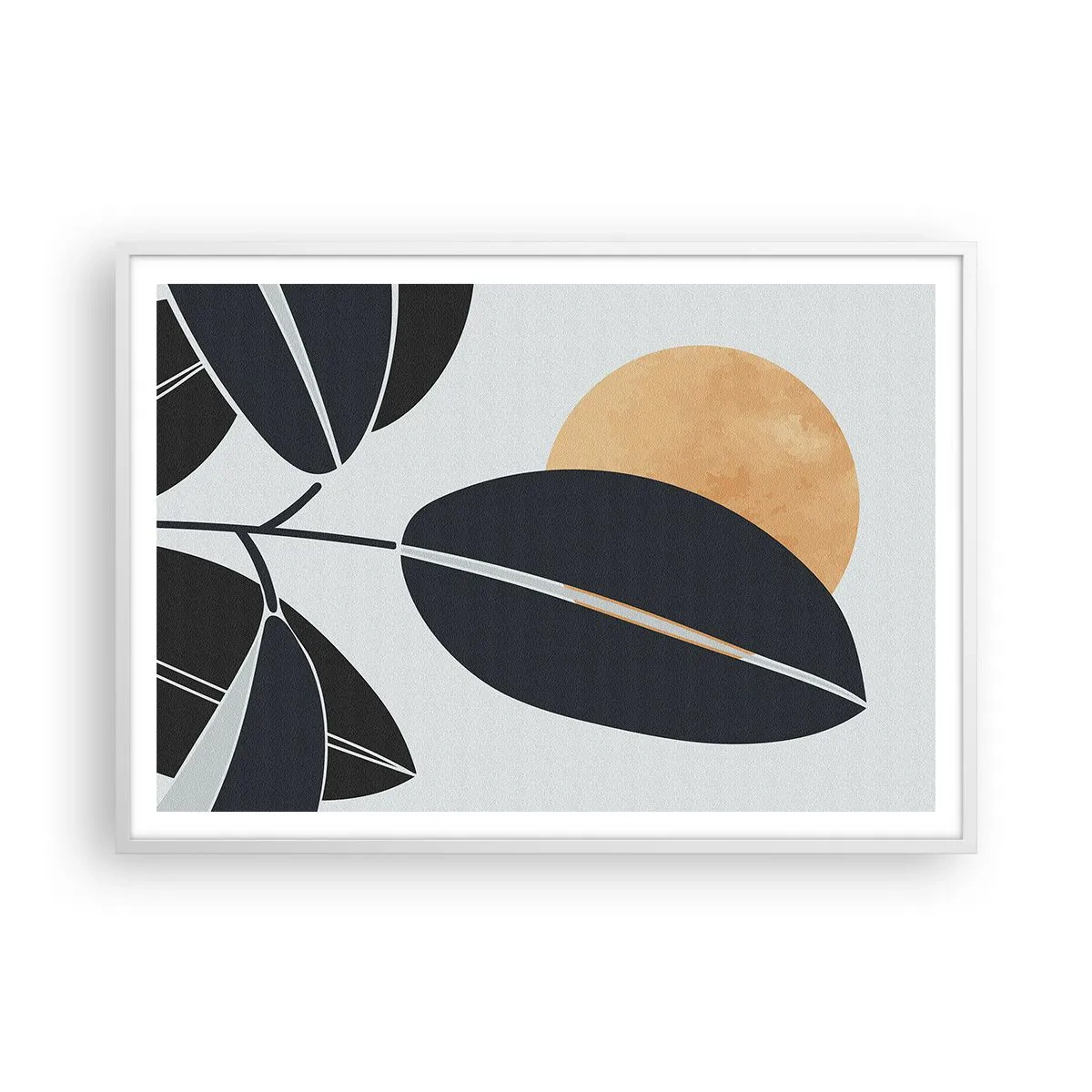 Affiche dans un cadre blanc - Poster - Une chaude journée d'été - 100x70 cm