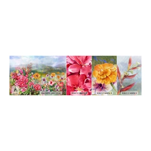 Échantillon De Papier Peint Standard Eco - Un jardin devenu fou - Fleurs, Jardin, Nature - 100x30 cm