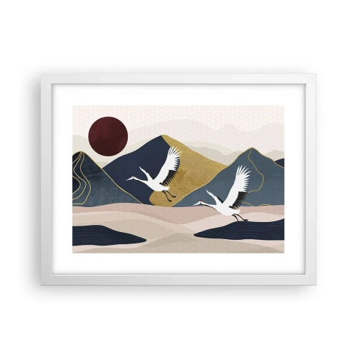 Affiche dans un cadre blanc - Poster - Encore une fois, la journée s'est ÉCOULÉE - 40x30 cm