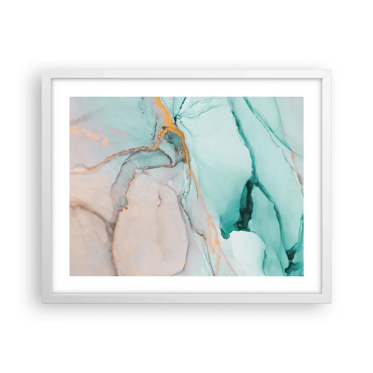 Affiche dans un cadre blanc - Poster - Danse des formes et des couleurs - 50x40 cm