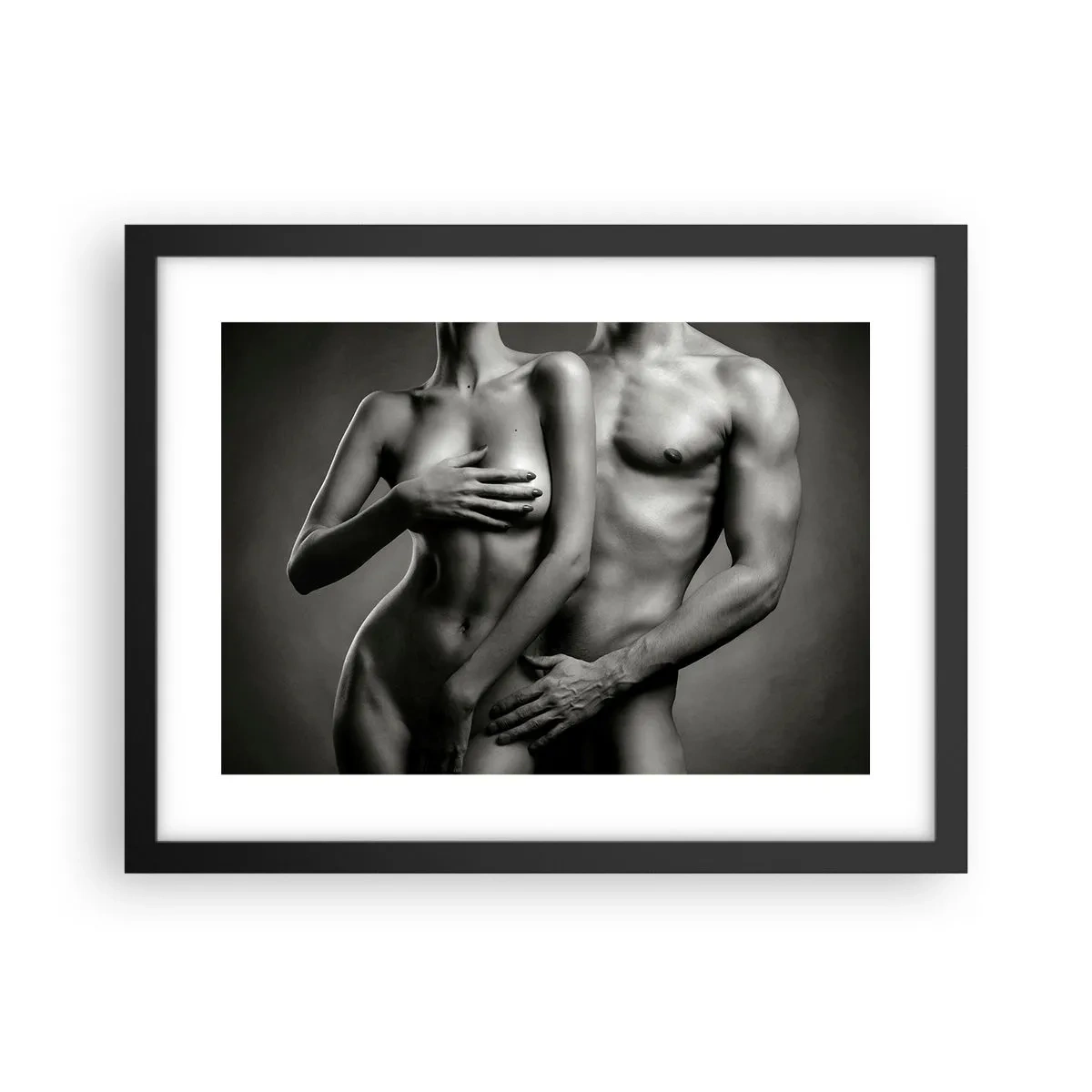 Affiche dans un cadre noir - Poster - Adam et Eve - 40x30 cm