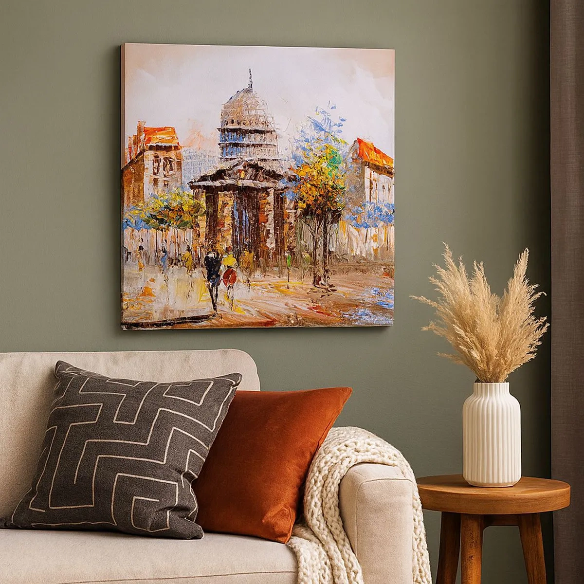 Impression sur toile - Image sur toile - Promenade à Paris - 30x30 cm