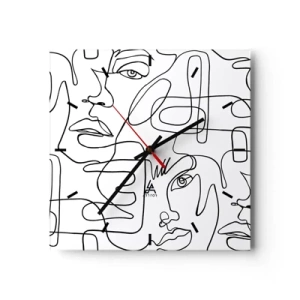 Horloge murale - Pendule murale - Dans des émotions enchevêtrées - 40x40 cm