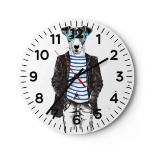 Horloge murale - Pendule murale - Un charme de chien - 40x40 cm