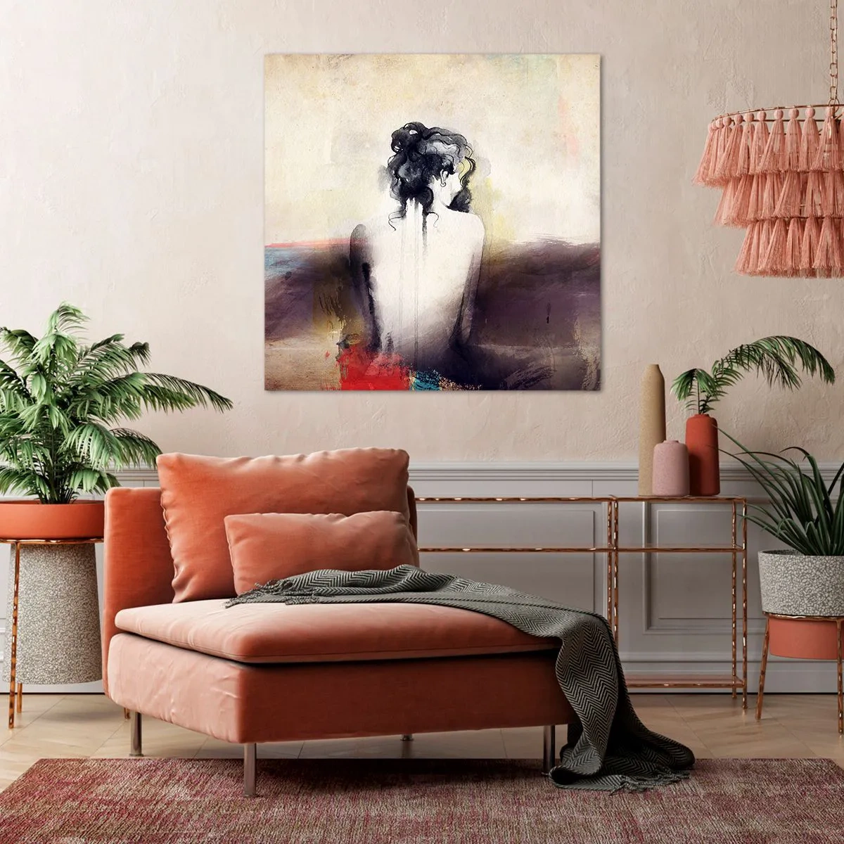 Impression sur toile - Image sur toile - Lignes lisses, formes ovales - 70x70 cm