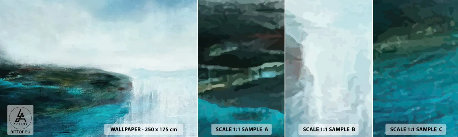 Échantillon De Papier Peint Standard Eco - Abstraction nautique - Abstraction, Contemporain, Mer - 100x30 cm