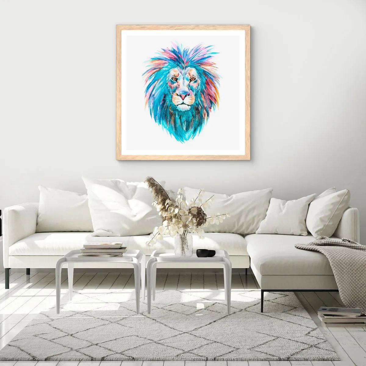 Affiche dans un chêne clair - Poster - Aura électrique - 40x40 cm