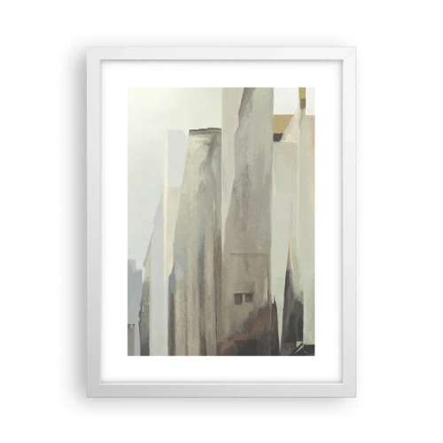 Affiche dans un cadre blanc - Poster - Rêve de la ville - 30x40 cm