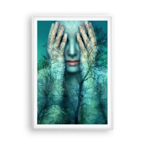 Affiche dans un cadre blanc - Poster - immergé dans l'azur - 70x100 cm