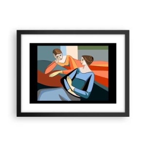 Affiche dans un cadre noir - Poster - Un moment de confiance - 40x30 cm