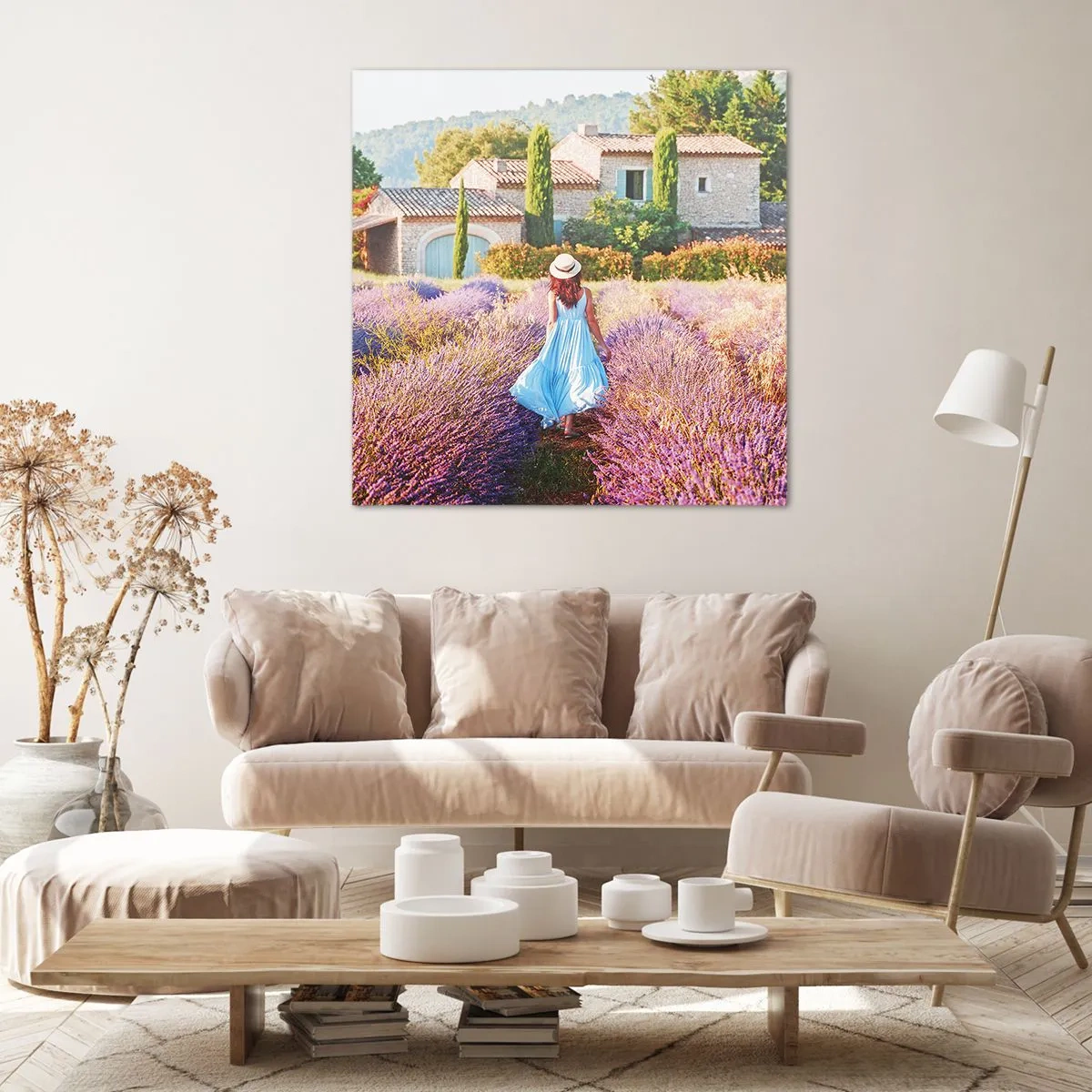 Impression sur toile - Image sur toile - Fille de la lavande - 40x40 cm