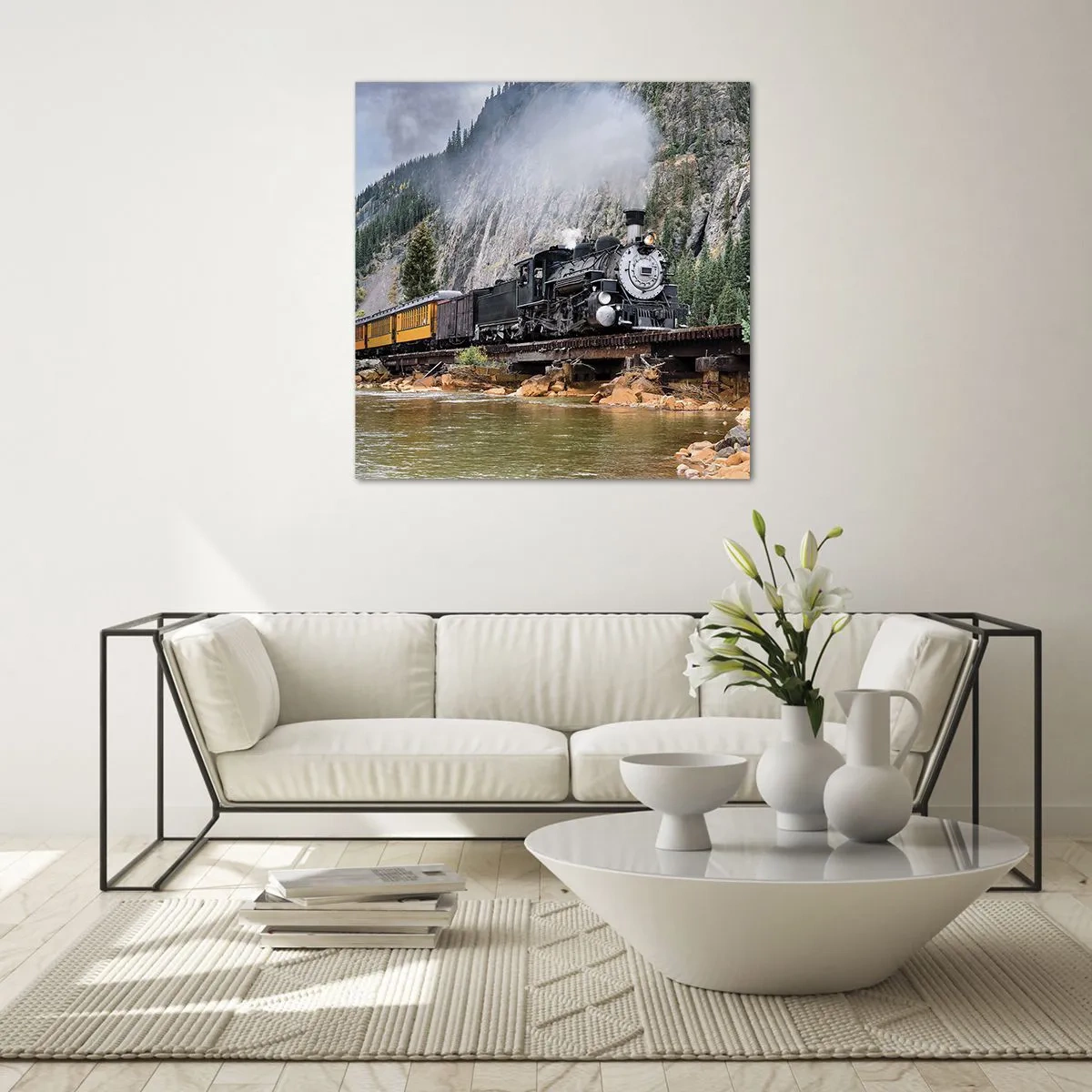 Impression sur verre - Image sur verre - Et lui jusqu'où? Jusqu'où? - 30x30 cm