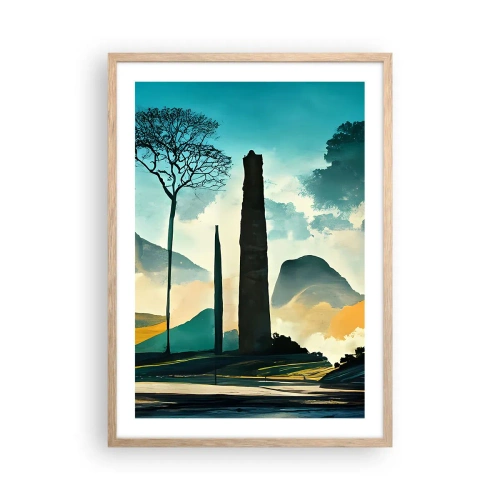 Affiche dans un chêne clair - Poster - Toujours de plus en plus haut - 50x70 cm