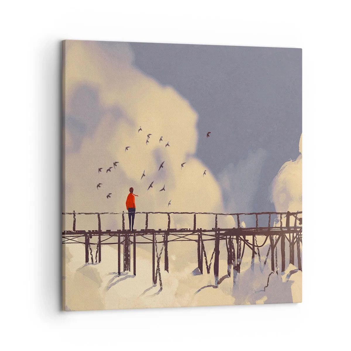 Impression sur toile - Image sur toile - Bleu nostalgie - 50x50 cm