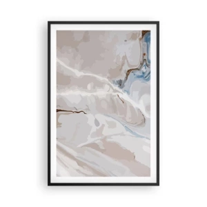 Affiche dans un cadre noir - Poster - Le bleu serpente sous le blanc - 61x91 cm