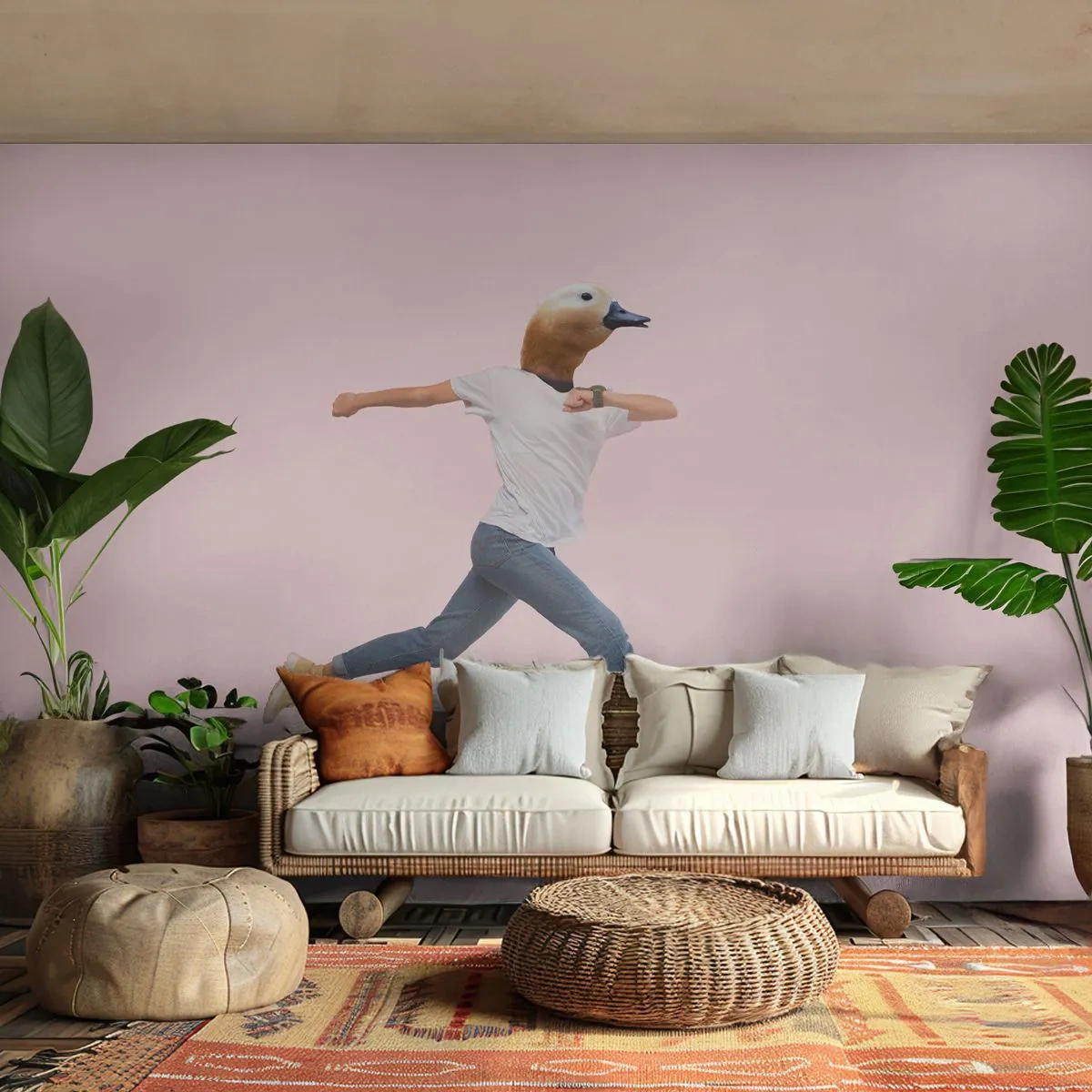 Papier Peint Photo Premium Canvas - Une pincée d'absurdité - Abstraction, Homme, Minimalisme - 500x350 cm