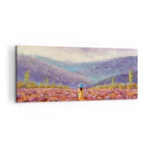 Impression sur toile - Image sur toile - Dans un monde lavande - 100x40 cm