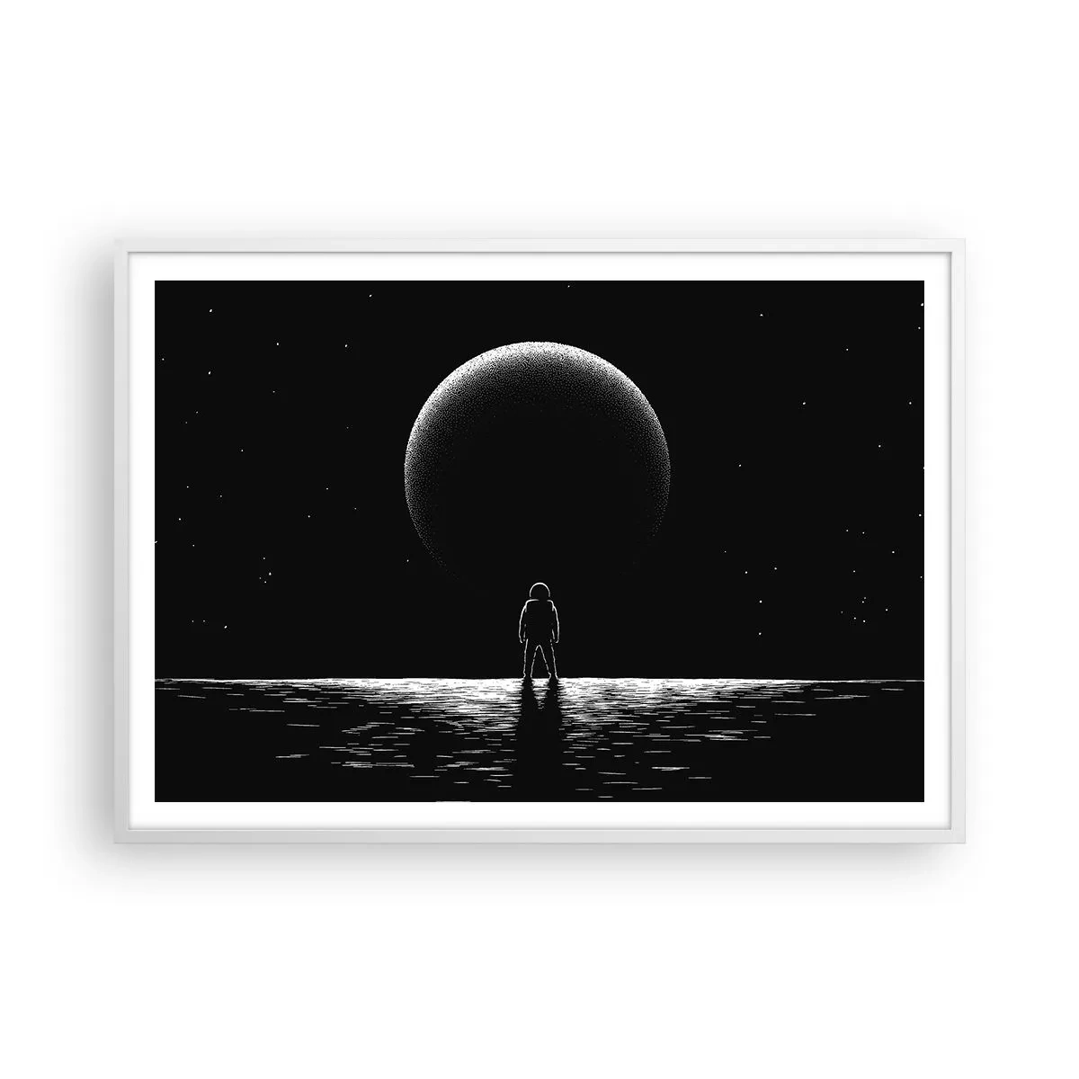 Affiche dans un cadre blanc - Poster - Face à face - 100x70 cm