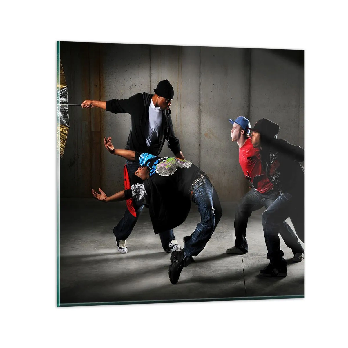 Impression sur verre - Image sur verre - Danser avec le vent de la rue - 60x60 cm