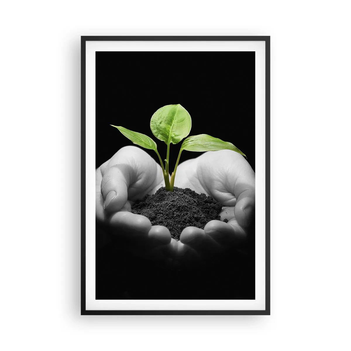 Affiche dans un cadre noir - Poster - J'aime la nature, je la protège - 61x91 cm