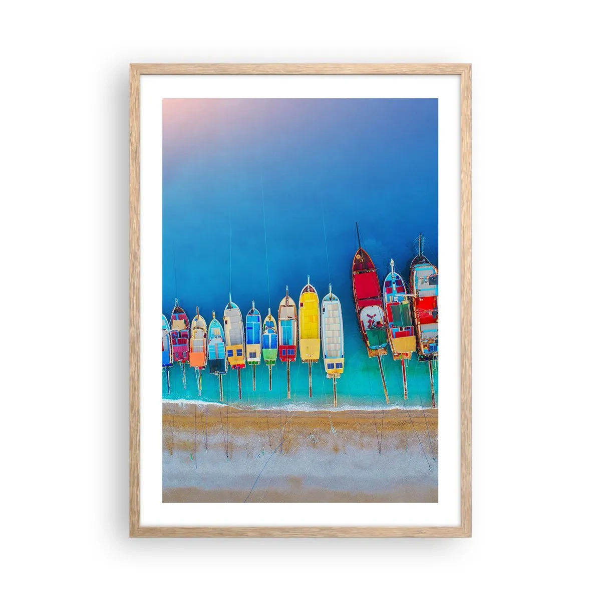 Affiche dans un chêne clair - Poster - Une vue à vol d'oiseau - 50x70 cm