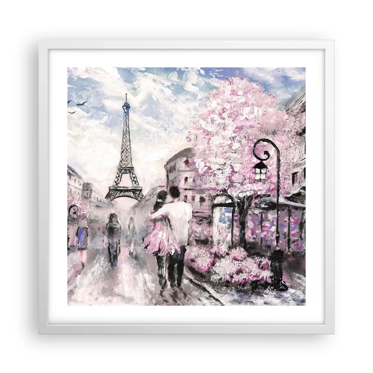 Affiche dans un cadre blanc - Poster - Comment tomber amoureu, il faut juste... - 50x50 cm