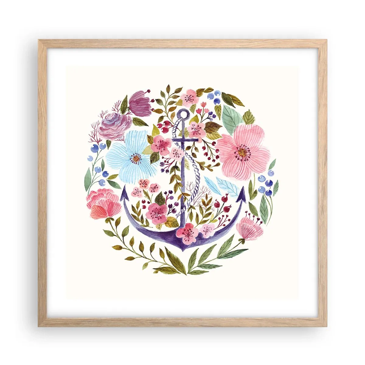 Affiche dans un chêne clair - Poster - Le beau rêve du marin - 50x50 cm