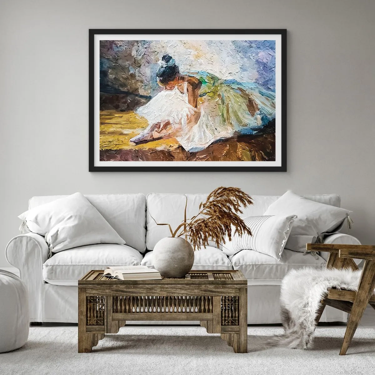 Affiche dans un cadre noir - Poster - D'après un tableau de Degas - 40x30 cm