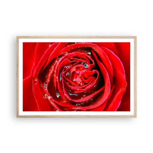 Affiche dans un chêne clair - Poster - Dans les gouttes de rosée - 91x61 cm