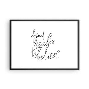 Affiche dans un cadre noir - Poster - Une citation motivante dans un style minimaliste - 70x50cm - C'est possible - Décoration murale moderne pour le salon et la chambre ARTTOR