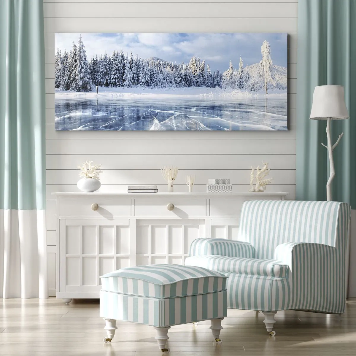 Impression sur toile - Image sur toile - Vue éblouissante et cristalline - 100x40 cm