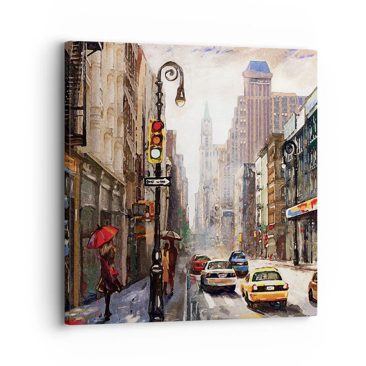 Impression sur toile - Image sur toile - New-Zork - coloré même sous la pluie - 30x30 cm