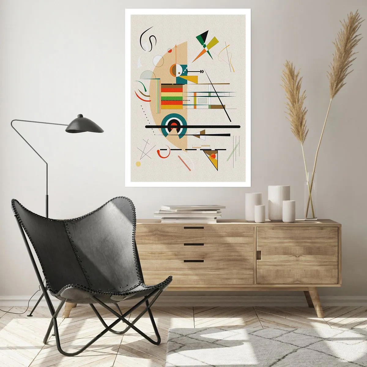 Affiche - Poster - Composition géométrique abstraite - 50x70cm - Et le monde s’amuse - Décoration murale moderne pour le salon et la chambre ARTTOR