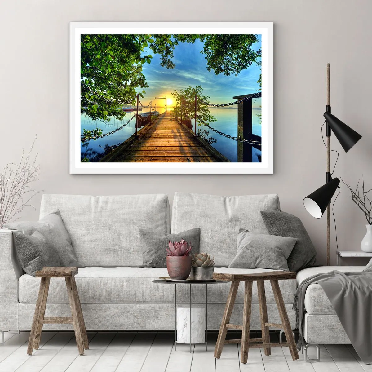 Affiche dans un cadre blanc - Poster - L'ouest au-dessus de l'eau - 100x70 cm