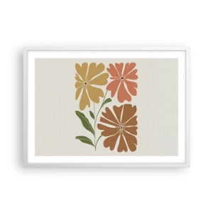 Affiche dans un cadre blanc - Poster - Nature et géométrie - 70x50 cm