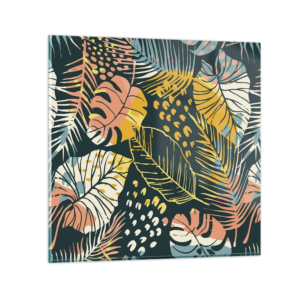 Impression sur verre - Image sur verre - Fantaisie feuillue - 70x70 cm