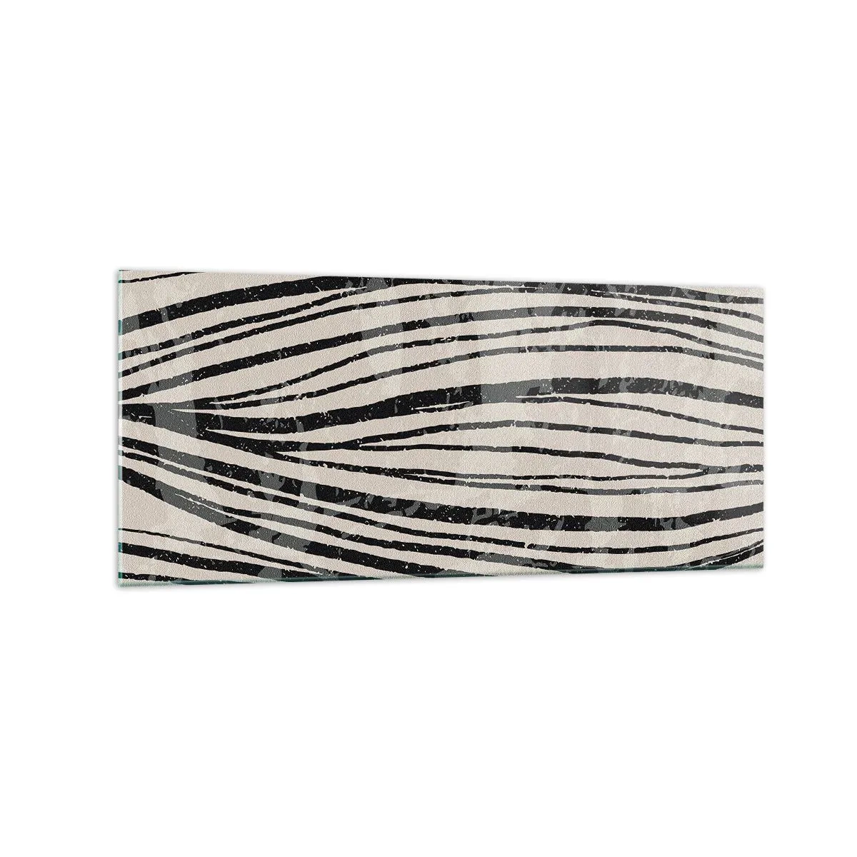 Impression sur verre - Image sur verre - Vagues abstraites dans des tons noirs et blancs - 120x50cm - Ligne de marécage - Décoration murale moderne pour le salon et la chambre ARTTOR