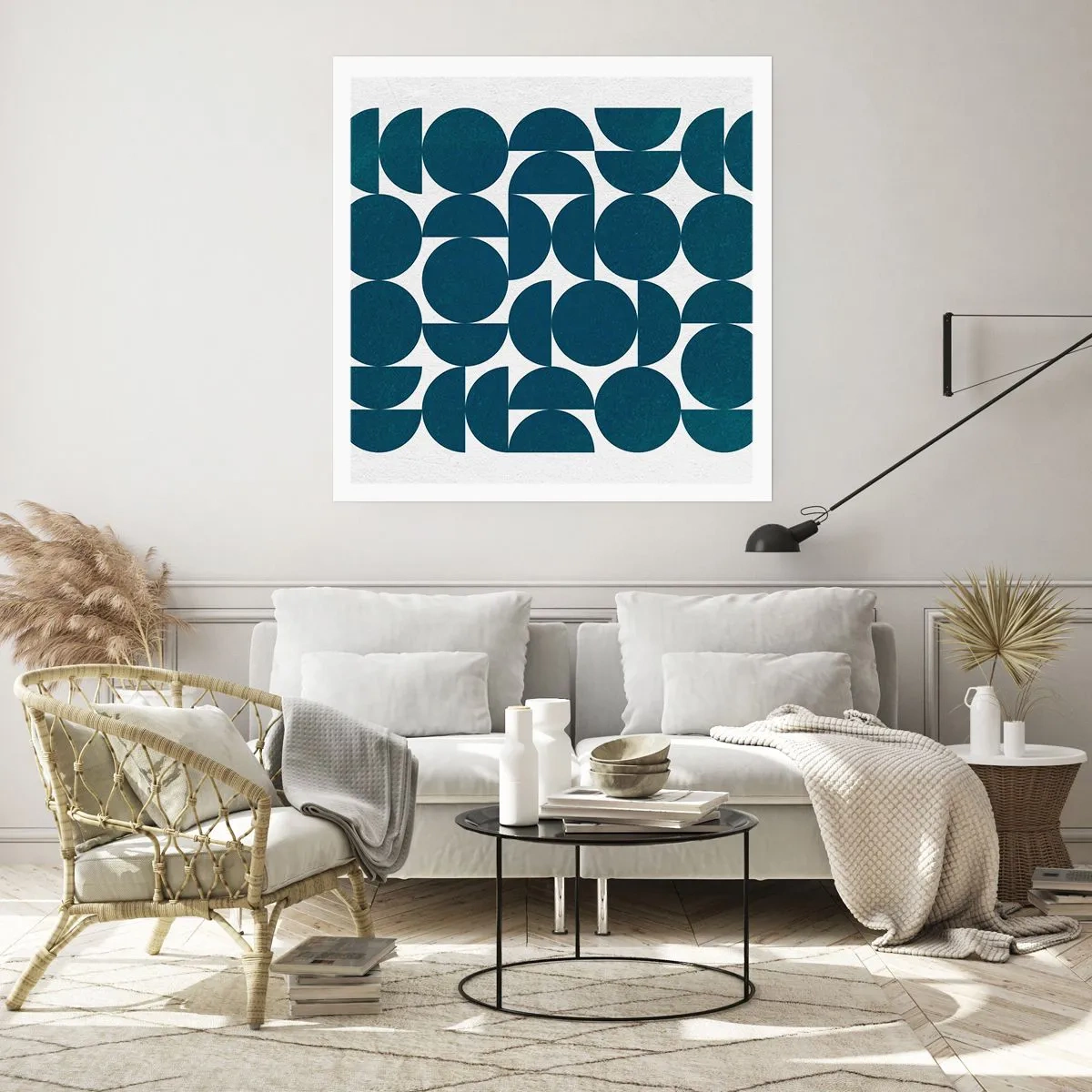 Affiche - Poster - Cercles et demi-cercles - 40x40 cm