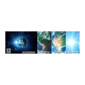 Échantillon de Papier Peint Autocollant Deluxe Sticker - Nous sommes au paradis - Cosmos, Planète Terre, Globe - 100x30 cm