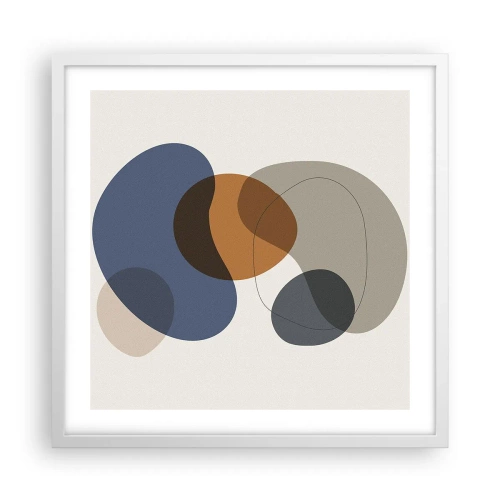 Affiche dans un cadre blanc - Poster - Gouttes de couleur - 50x50 cm