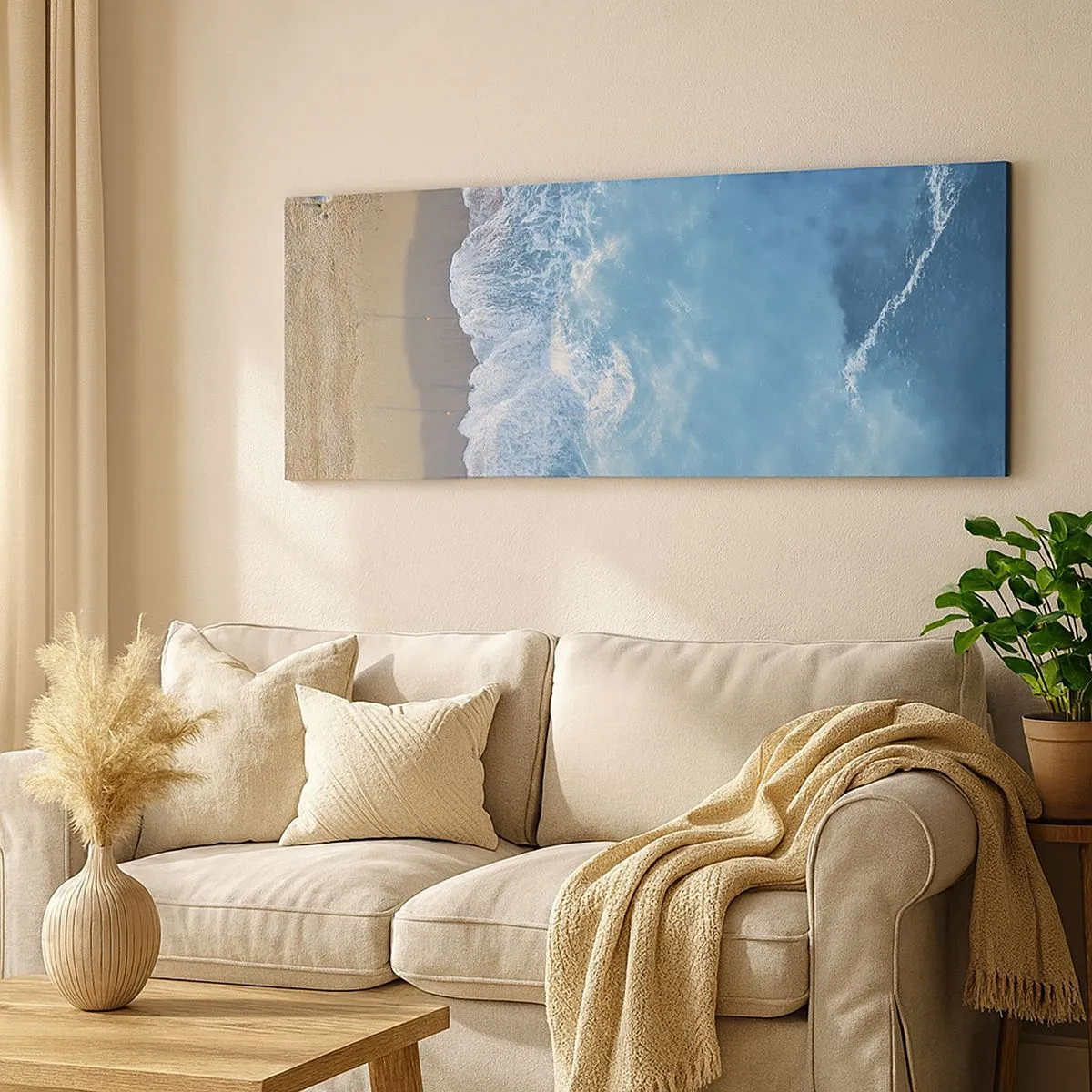 Impression sur toile - Image sur toile - La force du bleu - 100x40 cm