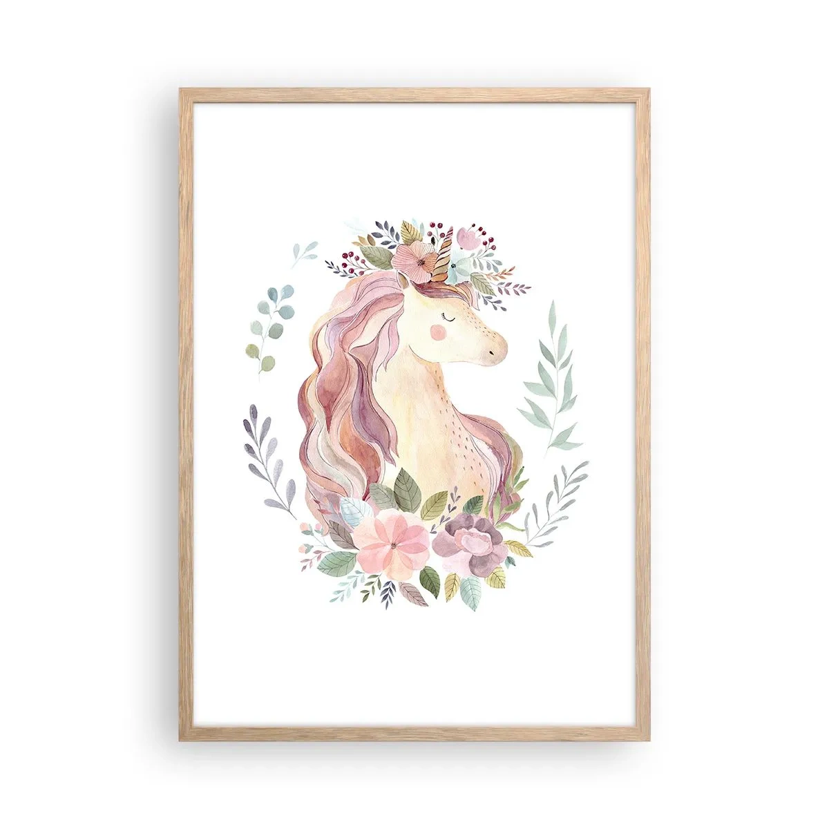 Affiche dans un chêne clair - Poster - Invitation au monde des contes de fées - 50x70 cm